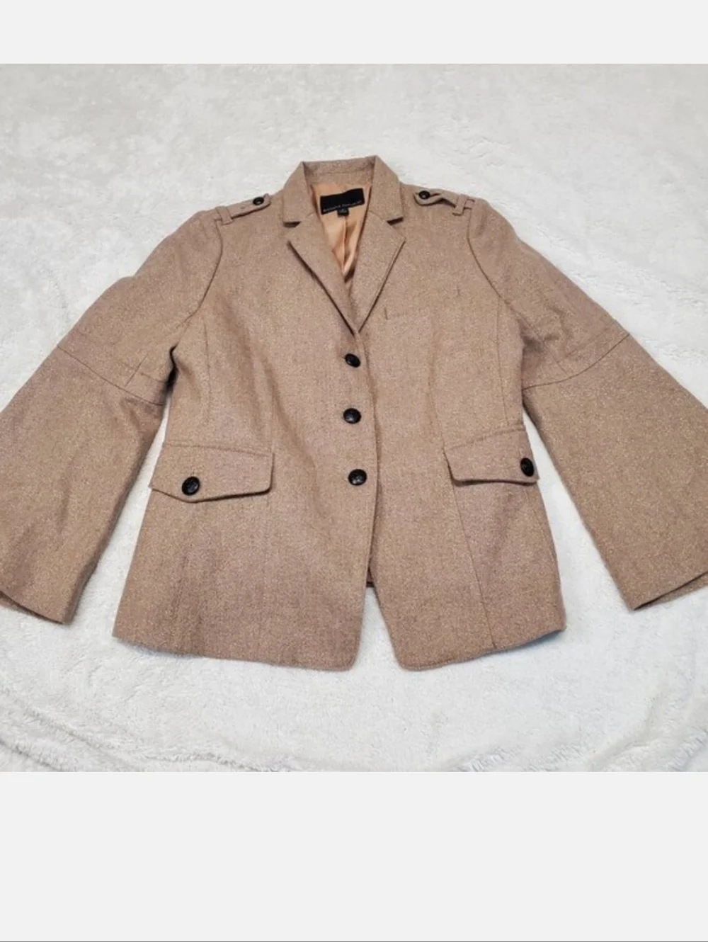 Banana Republic Military Blazer Women 6 Wool Metallic Old‎ Money Classic Luxury